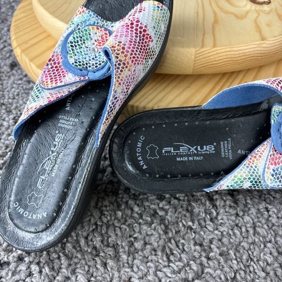 Spring Step Flexus Sandal Womens 8 EUR 38 Leather Multicolor Slide Made in Italy - Picture 7 of 8